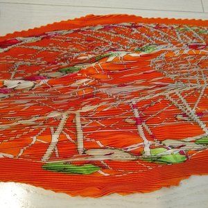 Hermes pleated neck scarf in orange